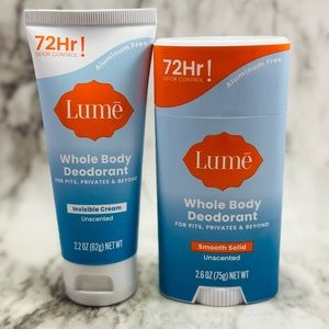 Unscented Lume Deodorant & Invisible Cream